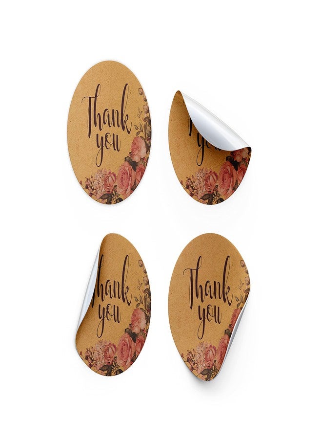 D2C Gift Wrapping Supplies Round Floral Printed Thank You Gift Wrap Sticker D4 for Small Business Decorative Craft Sealing tag (30) - Image 1